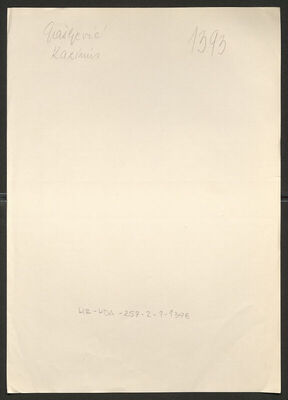 Gašljević, Kazimir, 21.1.1908. Policijski karton