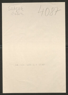 Sabljak, Antun, 1896. Policijski karton