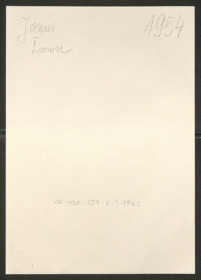 Janus, Šimun, 16.11.1906. Policijski karton