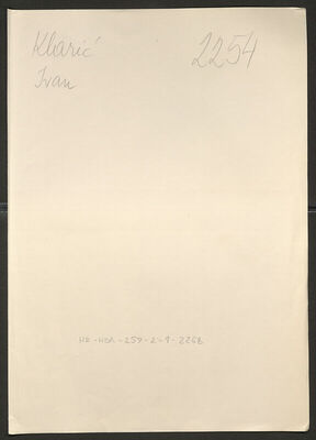 Klarić, Ivan, 5.12.1913. Policijski karton