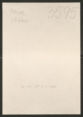 Perera, Eliezer, 6.2.1916. Policijski karton