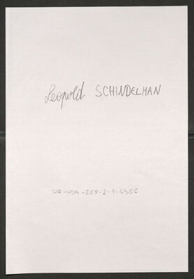 Schindelman, Leopold, 5.5.1912. Policijski karton