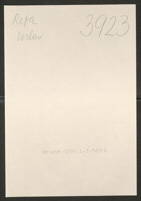 Repa, Vaclav, 16.4.1895. Policijski karton