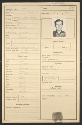 Srša, Josip, 27.12.1905. Policijski karton