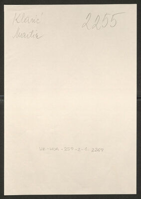 Klarić, Martin, 3.4.1918. Policijski karton