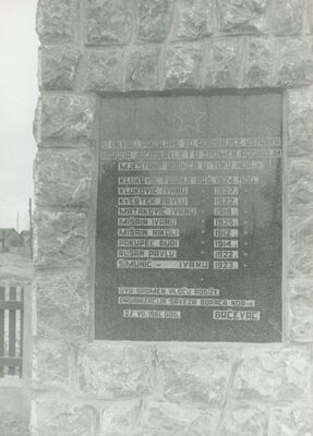 Brčevec - Spomenik NOB-e, spomen ploča