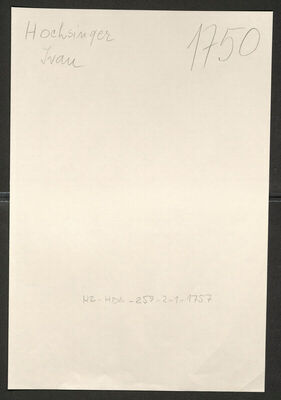 Hochsinger, Ivan, 16.1.1900. Policijski karton