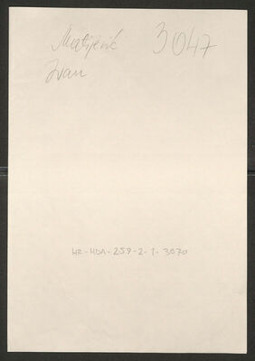 Matijević, Ivan, 15.1.1912. Policijski karton