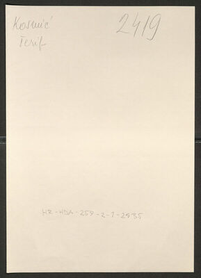 Kosmić, Šerif, 18.8.1882. Policijski karton