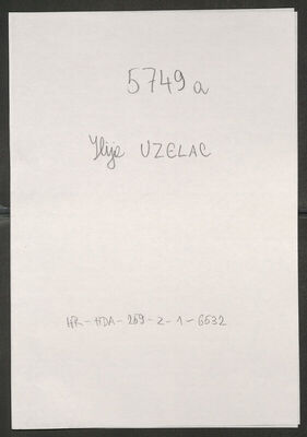 Uzelac, Ilija, 1897. Policijski karton