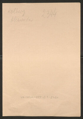 Kolberg, Aleksandar, 18.3.1887. Policijski karton