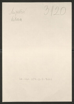 Mijalčić, Milan, 16.11.1912. Policijski karton