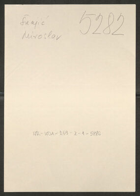 Šunjić, Miroslav, 28.9.1909. Policijski karton