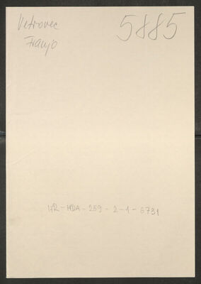 Vetrovec, Franjo, 1916. Policijski karton