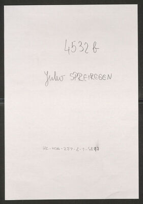 Spreiregen, Julio, 26.2.1892. Policijski karton