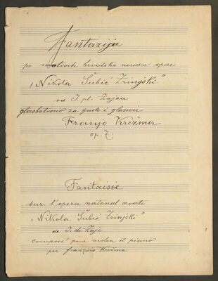 F. Krežma: Fantazija po motivih hrvatske narodne opere 