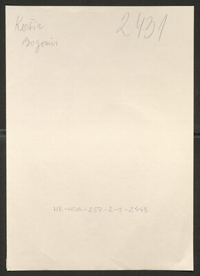 Košir, Bogomir, 1911. Policijski karton