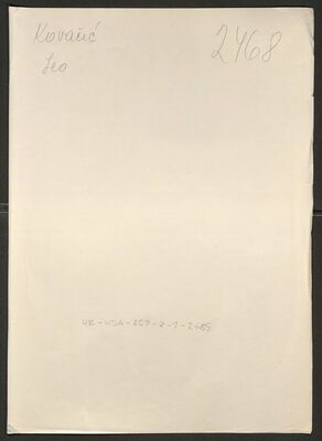 Kovačić, Leo, 28.3.1910. Policijski karton