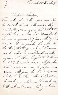 Br. 7 – Cara Amica! = Draga prijateljice!, pismo