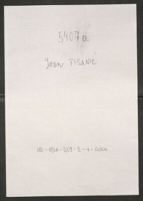 Tisanić, Ivan, 22.2.1922. Policijski karton