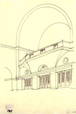 Crkva sv. Blaža, prostorna studija unutrašnjosti, pogled prema koru