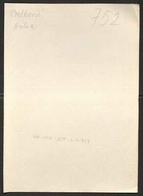 Cvetković, Antun, 7.1.1911. Policijski karton