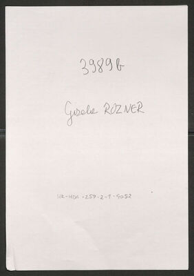 Rozner, Gizela, 22.8.1885. Policijski karton