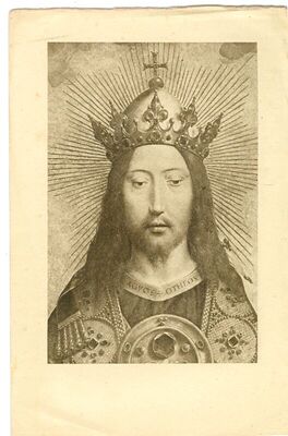 Krist Kralj prema slici Krist okružen Zborom anđela Hansa Memlinga