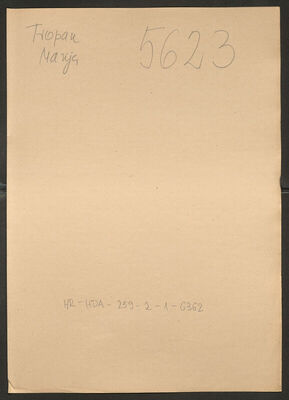 Tropan, Marija, 25.3.1906. Policijski karton