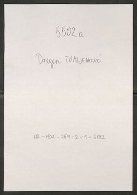 Tomljenović, Dragan, 4.12.1898. Policijski karton