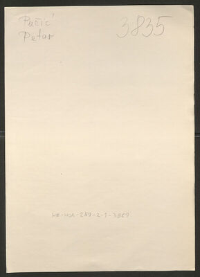 Pučić, Petar, 1892. Policijski karton