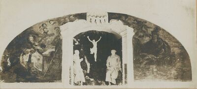 Lepoglava - Bivši pavlinski samostan, freske: sv. Augustin i sv. Jeronim s grupom Raspeće u štukaturi