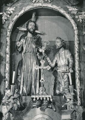 Sveti Petar Mrežnički (Duga Resa) - Župna crkva sv. Petra, glavni oltar, detalj