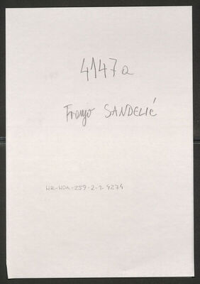 Sandelić, Franjo, 1896. Policijski karton