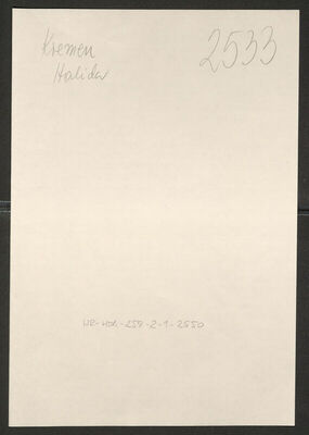 Kremen, Halida, 1907. Policijski karton