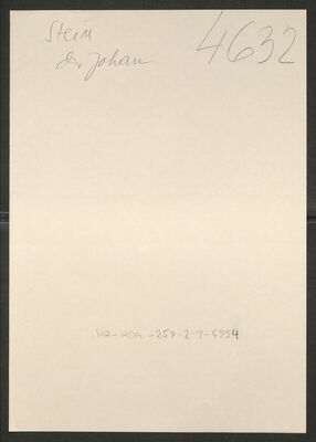 Stein, Johan, 17.8.1894. Policijski karton