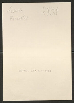 Lesnik, Krunoslav, 17.12.1919. Policijski karton