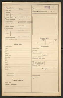 Šarić, Viktor, 17.5.1916. Policijski karton