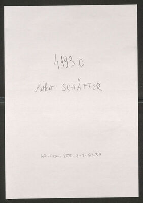 Schäffer, Mirko, 22.2.1898. Policijski karton