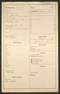 Siladji, Ignac, 1.2.1904. Policijski karton