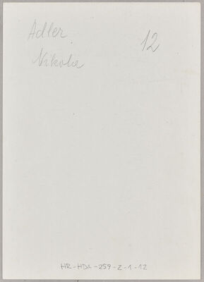 Adler, Nikola, 1897. Policijski karton