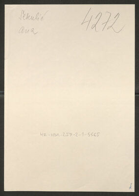 Sekulić, Ana, 22.7.1922. Policijski karton