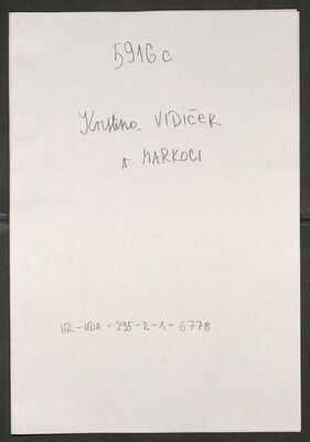 Vidiček, Kristina rođ. Markoci, 1898. Policijski karton