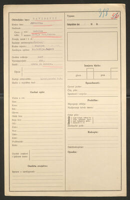 Savinović, Jevrosima, 1887. Policijski karton