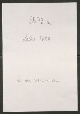 Turk, Lacko, 14.3.1927. Policijski karton