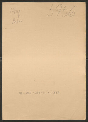 Virag, Petar, 26.10.1909. Policijski karton