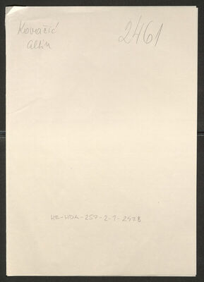 Kovačić, Albin, 3.4.1922. Policijski karton