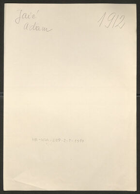 Jaić, Adam, 2.3.1913. Policijski karton