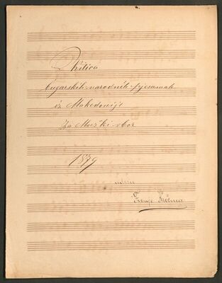 F. Krežma: Kitica bugarskih narodnih pjesamah iz Makedonije za Mužki sbor udesio Franjo Krežma