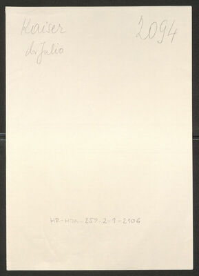 Kaiser, Julio, 7.6.1886. Policijski karton